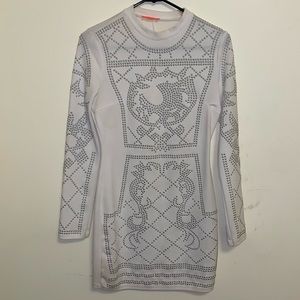 White Embellished Party Dress